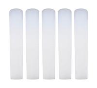 Inserti per bocchino per clarinetto 2.5 Forza |Confezione da 5 inserti sintetici per bocchino per principianti/pratica/performance |Design senza levigatura, maggiore resilienza e (White)