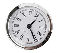 Inserti per orologio, movimento al quarzo da 61 mm, meccanismo fai da te da 6,1 cm con numeri romani, inserto di ricambio per la realizzazione di orologi (argento)