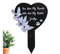 Inserti per tomba - 7,87 x 5,43 x 1,1 pollici a forma di cuore | piastra commemorativa personalizzata, impermeabile, per giardini, o decorazioni per tomba, Miss you, Ferro, Vedi descrizione