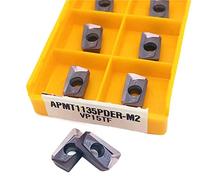 Inserti per tornitura in metallo duro Portautensil 10 pezzi APMT1135 M2 H2 15TF Utensile for tornitura Fresatrice frontale in metallo duro Tornio Utensile for fresatura CNC(APMT1135 M2 15TF)