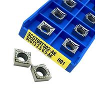 Inserti per tornitura in metallo duro Portautensil 10 pezzi SCGT09T304 AK H01 Utensile for tornitura interna in alluminio Utensili da taglio CNC Tornitura(SCGT09T302 AK H01)