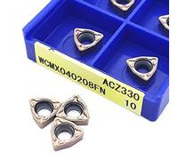 Inserti per tornitura in metallo duro Portautensil 10PCS WCMX030208FN Inserti in metallo duro Utensili for tornitura in metallo Utensili for tornio CNC(WCMX040208FN)