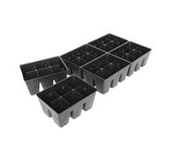 Inserti per vassoi da giardino in plastica nera Handy Pantry - 10 fogli da 36 celle per vasi da piantagione ciascuno - Configurazione 2x3 annidat