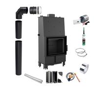 Inserto acqua KRATKI LUCY 16kW Ø200 nero ECO kit installazione