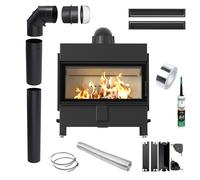 Inserto Caminetto KRATKI LUCY 16kW Ø200 con Tubi Bocchette Aria Ecodesign