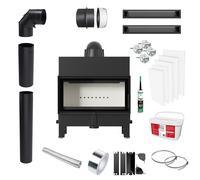 Inserto camino KRATKI FLOKI M PF 10kW SET COMPLETO INCASSO Ø 200