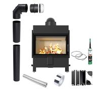 Inserto Camino KRATKI LUCY 14 kW Ø200 Legna Kit Montaggio con Chiusura