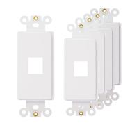 Inserto Decoratore a 1 Porta con Dado, Adattatore Piastra, Bianco (Confezione da 5)