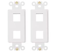 Inserto Decoratore a 2 Porte con Dado, Adattatore Piastra da Muro, Bianco (2 Porte 2 Pezzi)