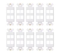 Inserto Decoratore a 4 Porte con Dado, Adattatore Piastra da Parete, Bianco (Pacco da 10)
