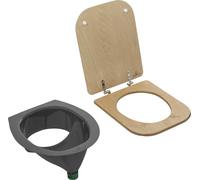 Inserto di separazione trobolo e sedile in legno per wc