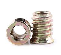 Inserto filettato in legno, Fydun 2 pezzi M6/M8/M1 dado esagonale filettato in lega di zinco dado di inserimento, dadi di inserto in lega di zinco assortiti (M8 x 17 mm)