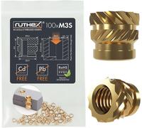 Inserto Filettato M3S SHORT - 100 Pezzi Rx-M3X4,0- Boccola Filettata in Ottone -