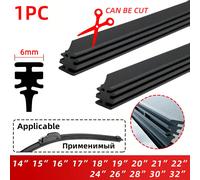 Inserto in gomma morbida universale di grado AAA da inserire nell'auto, adatto per spazzole tergicristallo senza cornice di misure 6mm, 14", 16", 17", 18", 19", 20", 21", 22", 24", 26", 28", 30", 32",