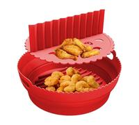 Inserto in silicone per friggitrice ad aria calda | 21,5 cm resistente al calore tappetino rotondo, con pareti divisorie, antiaderente per friggitrice ad aria calda, vassoio in silicone - per la casa