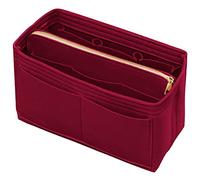 Inserto organizer per borsa con cerniera, in feltro, organizer per borsa, organizer per borsa, organizer con portachiavi, per borsa tote rosso scuro, XL