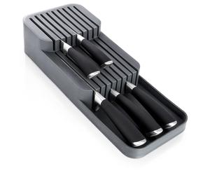 Inserto Organizer Portacoltelli cassetto cucina plastica grigia 18 fessure