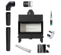 Inserto per caminetto Camino ad aria KRATKI FLOKI L 12 kW fi 200 Set di tubi