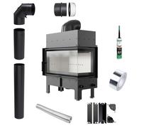 Inserto per caminetto KRATKI FLOKI L Right 12kW fi200 Set di tubi angolari
