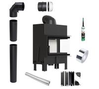 Inserto per caminetto KRATKI FLOKI M Right 10kW fi200 Set di tubi ad angolo