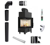 Inserto per caminetto KRATKI FLOKI S Left 8 kW fi 160 Set con tubi