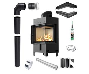 Inserto per caminetto KRATKI LUCY Right 12 kW fi200 Set di tubi Luft Ecodesign