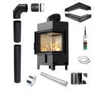 Inserto per caminetto KRATKI LUCY Right 12 kW fi200 Set di tubi Luft Ecodesign