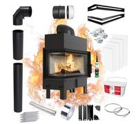 Inserto per camino Camino KRATKI FLOKI L Sinistro 12kW SET COMPLETO per INCASSO