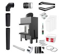 Inserto per camino Camino KRATKI FLOKI M Sinistro 10kW SET COMPLETO per INCASSO