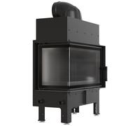 Inserto per camino KRATKI FLOKI S Sinistro 8 kW fi160 Nero Set tubi TERMOTEC