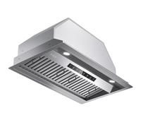 Inserto per cappa da cucina da 76 cm, cappa da cucina integrata con 980 CFM, condotto convertibile senza canalizzazione, cappa da cucina in acciaio inox, controllo a gesto/touch, 2 filtri deflettori