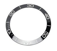 Inserto per Castone, Cornice per Orologio in Ceramica Numerica Trasparente Professionale da 38,6 Mm, Elegante per Negozio di Orologi (Linea tratteggiata a cifre bianche con base