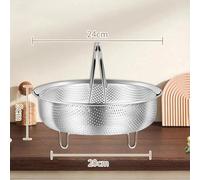 Inserto per cottura a vapore in acciaio inox 304 per pentole in acciaio e pressione per cucinare in lavastoviglie, modello più ampio cestello permeabile per anche S (XL)