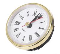 Inserto per orologio al quarzo da 65 mm con finiture dorate, numeri romani, lente trasparente e anello di fissaggio in gomma, accessorio di ricambio (oro)