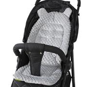 Inserto per passeggino, cuscino per passeggino double-face, 40 x 80 cm, in cotone traspirante, per passeggino e seggiolino auto, tappetino comfort per tutte le stagioni, blu, rosa, grigio