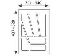 Inserto per Posate 40cm Cassetto 301-340mm Cassetta Posate Ritagliabili Multi-40