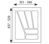 Inserto per Posate 45cm Cassetta Posate 351-390mm Accorciabile Cassetti Multi-45