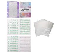 Inserto per Raccoglitore Risparmi PVC Quattro Griglie e Adesivi Numerati | Ricarica per Sfida Risparmio, e Traccia i Risparmi, Protegge L'agenda, Tema Marmo Elegante
