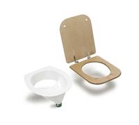 Inserto per toilette a separazione trobolo e sedile in legno bianco