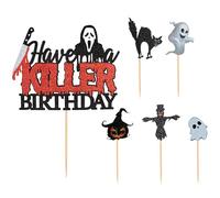 Inserto Per Torta Killer Da 1 Pezzo, Inserto Per Torta Piccolo Da 5 Pezzi, Decorazione Per Torta, Decorazione Per Torta Horror, Inserto Per Cupcake, Decorazione Per Dessert Per Torte Da Festa