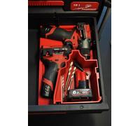 Inserto per trapano M12 e avvitatore a percussione Combo - Compatibile con sistema Packout Toolbox | Organizer protettivo per modelli 3403-20 e 3453-20 (rosso, lato sinistro)
