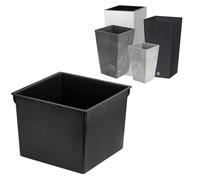 Inserto quadrato sostituibile, 22 x 22 cm, nero, 8 l, per pentole Prosperplast H 42 cm, facilita il controllo del contenuto di acqua nella pentola