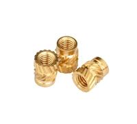 标题 Inserto termico in ottone zigrinato con filettatura M3x5,7 da 100 pezzi | Dado di inclusione M3 OD4.6, elevata durezza, nessuna deformazione, facile installazione