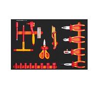 Inserto VDE con cricchetto/bussola 3/8"/ pinza reversibile e utensile da taglio 18 pezzi Kraftwerk