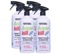 Insetticida Acaricida Spray ACQUA KILL, Liquido Microincapsulato. Pronto All'Uso a Largo Spettro D'Azione e Lunga Persistenza 750ml (4 Spray)