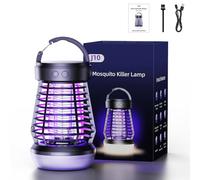 Insetticida elettrico 3 in 1, lampada solare da campeggio con luce UV, IP6, impermeabile, portatile, per tenda, ricaricabile, colore: nero