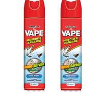 Insetticida Mosche Zanzare Spray 2 Pezzi da 400ml profumo geranio e gelsomino