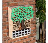 Insettiera Hotel Per Api In Legno Cassetta Per Uova Coccinella Marrone H 30 Cm