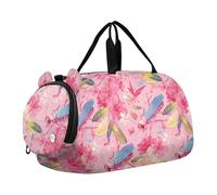 Insetto Floreale Pesca Estate Piccola Borsa da Palestra con Scomparto Scarpe Leggero Bambini Pernottamento Duffel Borse per la Scuola Pratica, Sport, Viaggi bolsos de, Insetto floreale pesca estate