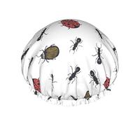 Insetto Formica Coccinella Cuffia da Impermeabile, Cuffia Elastica per Capelli da Bagno Protezione Ambientale Cuffia da Bagno per Capelli, Doppio Strato Impermeabile Cappello da da Bag